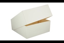Boîte Pâtisserie carton blanc 40x40x10cm - 50 pces